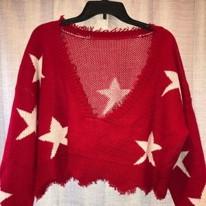 Women’s low cut, cropped sweater